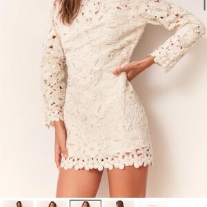 LoveShackFancy Ivory Floral Lace Dress